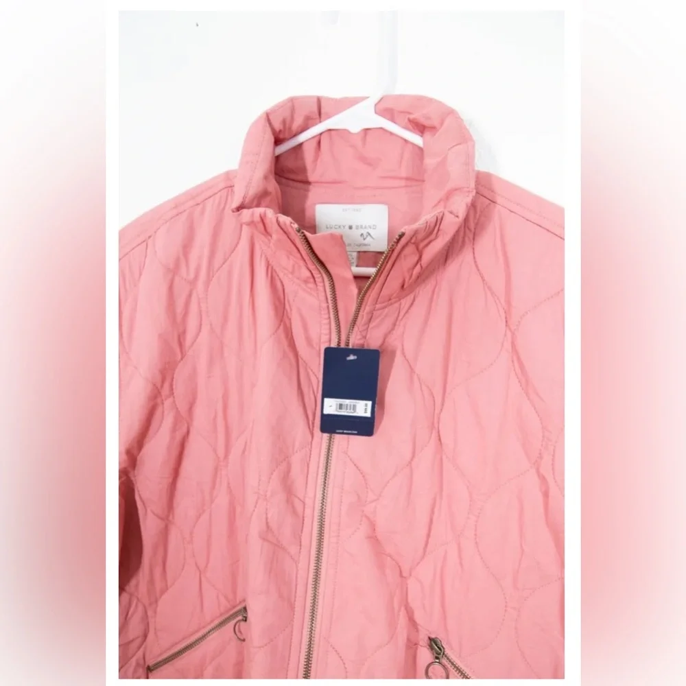 Lucky Brand Pink Quilted Carry On Jacket - Large NWT - Picture 5 of 8